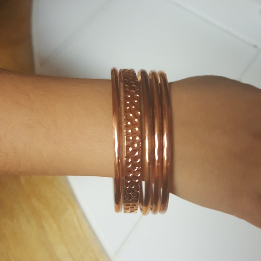 Copper/orange color bangle bracelets